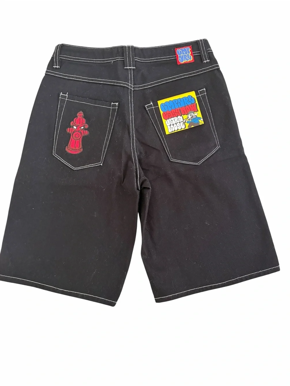 Empyre Black Jean Shorts with White Contrast Stitching Size 26
